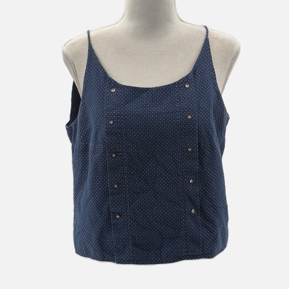 Anthropologie Corey Lynn Calter Embroidered Cropped Top in Blue - Size Small - Picture 1 of 6